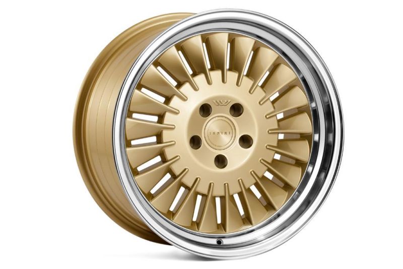 NEW 19" ISPIRI CSR1D DIRECTIONAL ALLOY WHEELS IN VINTAGE GOLD WITH POLISHED LIP, WIDER 10" REARS, et32 / et42 or et35